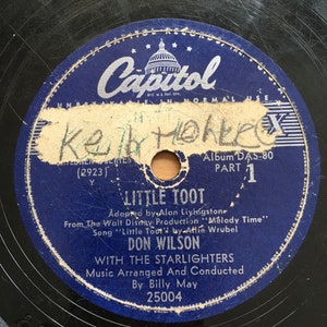 vintage 78rpm &quot;Little Toot&quot; Don Wilson & Starlighters, arr by Billy May