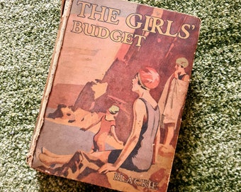 Vintage Blackie's The Girls Budget. Gift dated 1936 Children's antique hardback book. Birthday, Anniversary gift. Children's book collectors