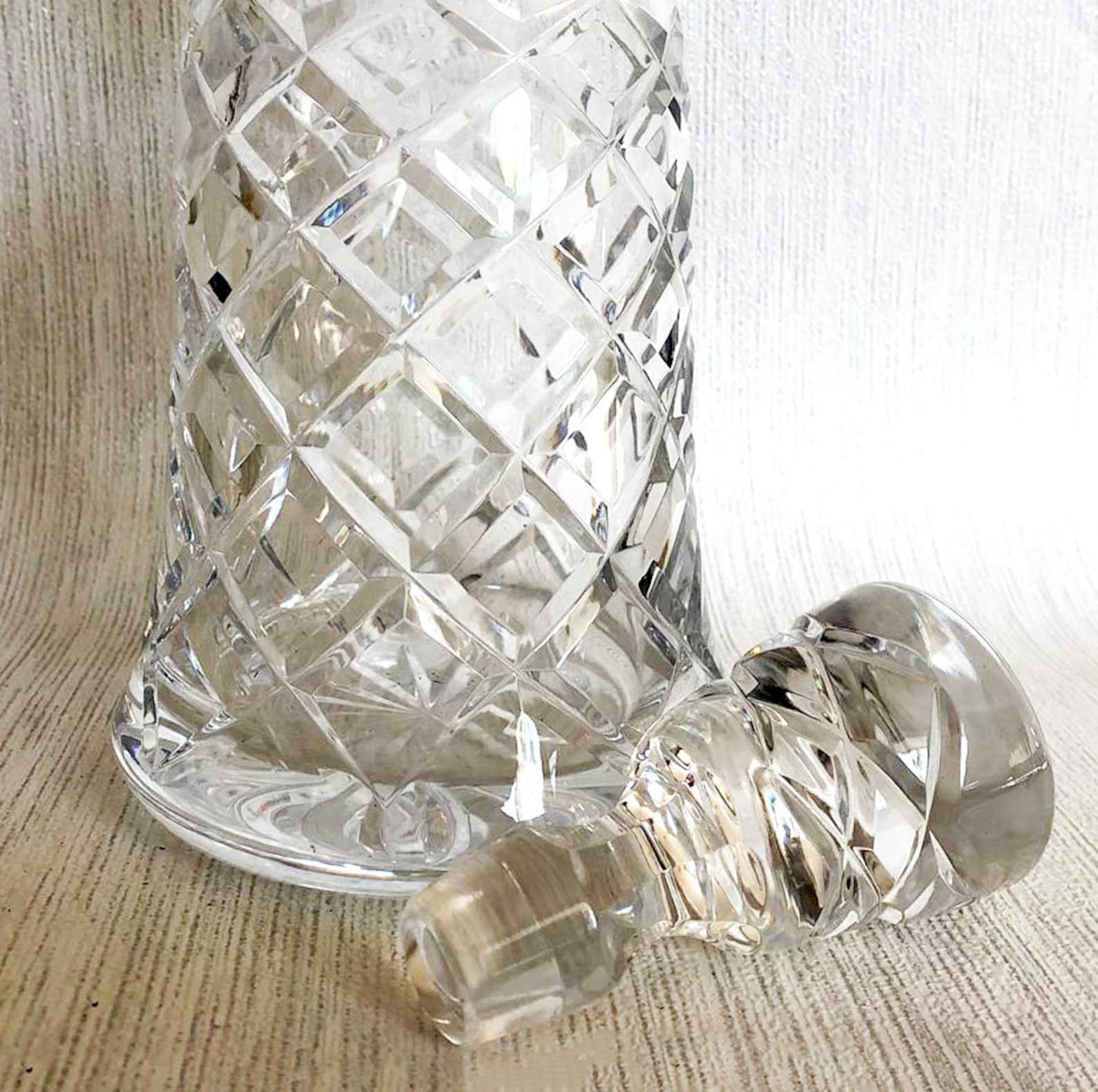Vintage Decanter. Tall Bell Shape Crystal Decanter. Diamond Etsy
