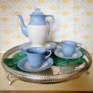 Beautiful Vintage Antique Art Deco Tea Set Service by J&G Meakin in the DuoSol Range, Baby Blue and Cream. Afternoon Tea. English Fine China