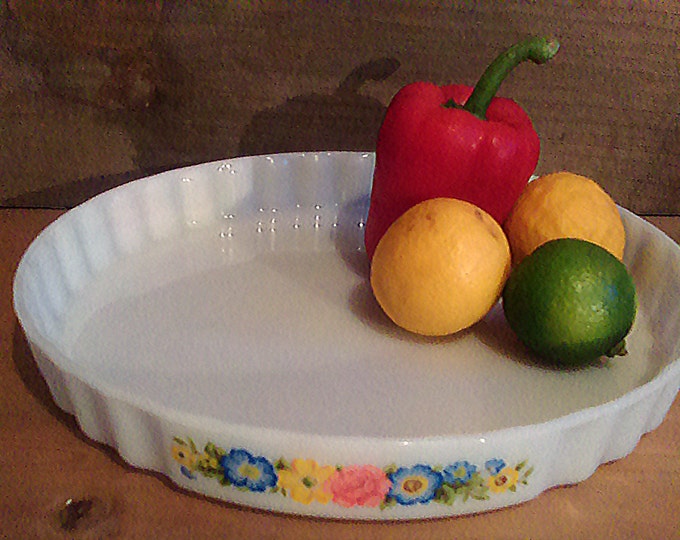 Pyrex Country Cottage Pie Plate Pyrex Pie Dish Pyrex Flan Etsy