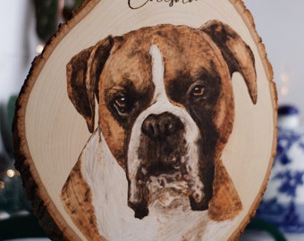 Large Custom Woodburned Pet Portrait