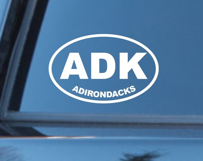 ADK Adirondacks decal, Adirondack Mountains sticker, Adirondacks vinyl decal, Adirondacks vinyl car decal, New York Mountains decal, ADK