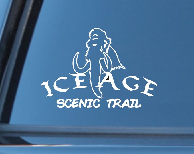 Ice Age Scenic Trail vinyl decal, Ice Age Trail sticker, Ice Age Trail, Wisconsin Ice Age Trail decal, IAT hiking decal, Ice Age Trail