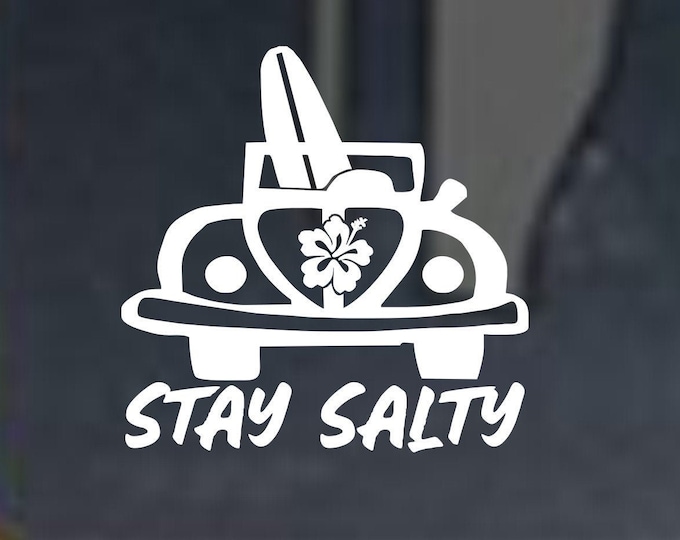 Stay Salty bug vinyl decal, Stay Salty vinyl decal, Stay Salty vinyl sticker, stay salty beach sticker, stay salty beach decal, beach decal