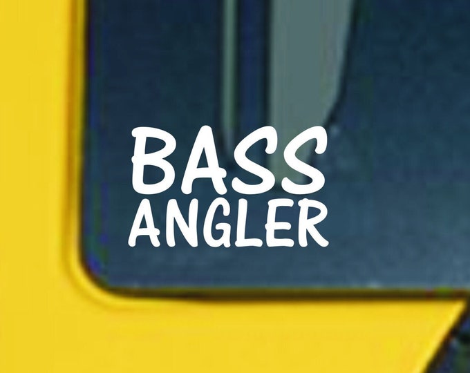 Bass Angler vinyl decal, Bass Angler vinyl sticker, Bass Angler sticker, Bass Angler, Bass fishing sticker, Bass fishing decal, bass fishing
