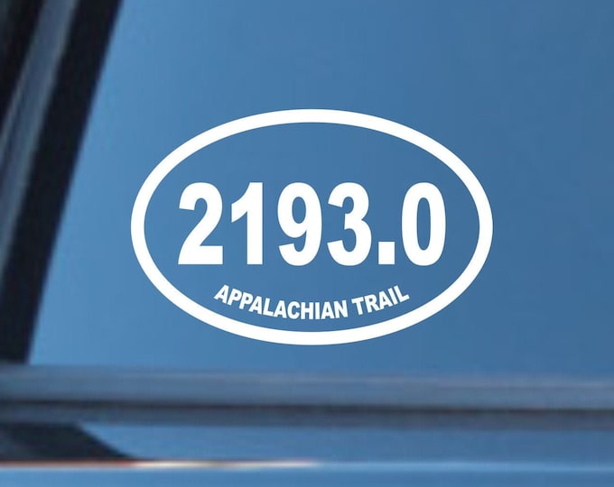 2193 miles, appalachian trail 2020 mileage decal, thru hike decal, appalachian trail decal, appalachian trail thru hike sticker, AT mileage