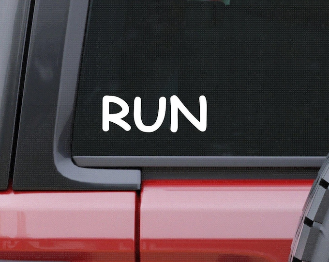 RUN vinyl decal, RUN sticker, runner's vinyl decal, running sticker
