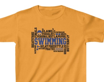 Kids swimming shirt Heavy Cotton, Youth swimmer tshirt, swim team shirt, young swimmer shirt, swim team gift ideas, swim team