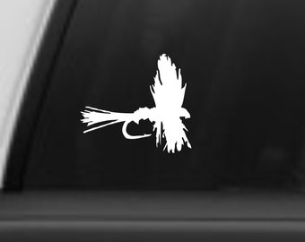 Fly decal for anglers, Fly fishermen decal, Fly sticker, Trout fish decal, Fly fishing sticker, River decal, Trout fishing, Free Shipping!!