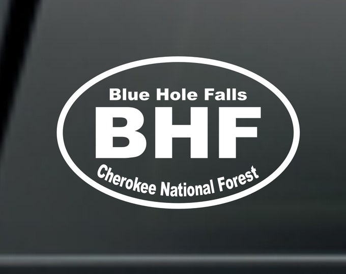 Blue Hole Falls vinyl decal, blue hole falls sticker, blue hole falls, blue hole falls tennessee, blue hole decal, blue hole falls car decal