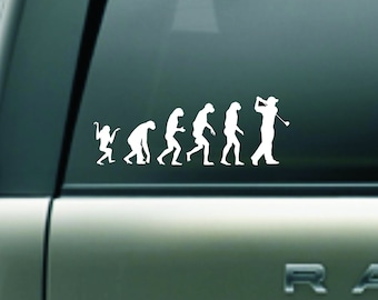 Evolution of a golfer vinyl decal, golf decal, golf sticker, evolution golf decal, evolution golf sticker, golf decal sticker, golf gear