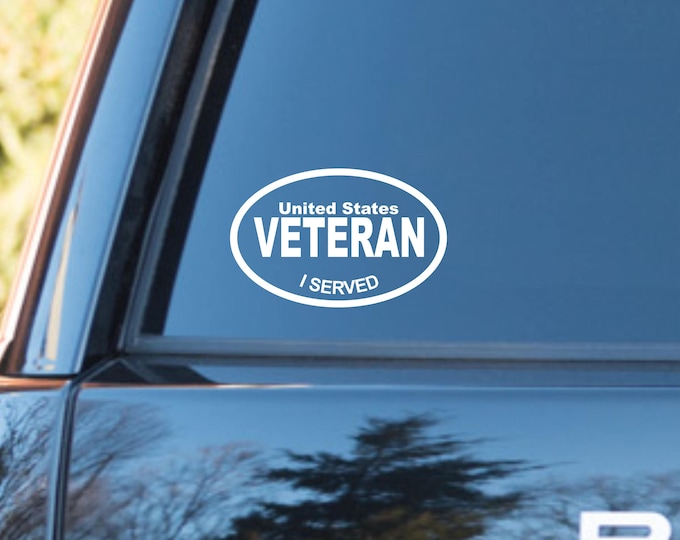 US veteran decal, Veteran decal, Veteran sticker, US veteran vinyl decal, US veteran vinyl sticker, Veteran car decal, Free Shipping!