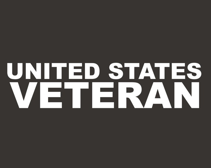 United States Veteran vinyl decal, US veteran vinyl sticker, US vet decal, US vet sticker, United States Veteran car decal