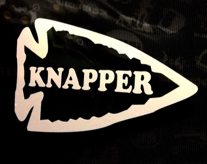 Flint knapper decal, arrowhead decal, knapper sticker, knapper decal, indian relic, flint craftsman, flint knapper, flint sticker, flint