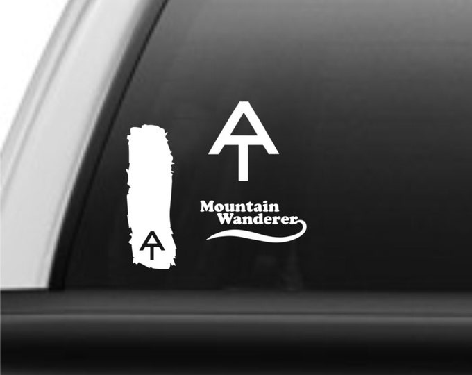 AT package deal! - 3 Appalachian Trail decals. AT blaze decal, AT logo and Mountain Wanderer. appalachian trail decals, at decals, hiker