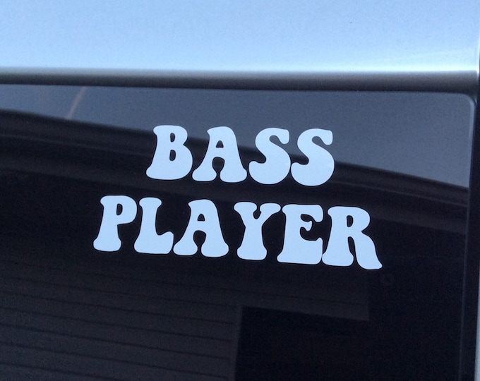 Bass player decal, bass player sticker, bass player vinyl decal, bass guitar decal, bass guitar sticker, bass decal, bass sticker