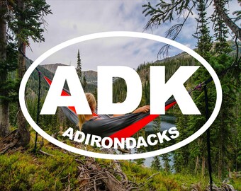 Vinyl Stickers Luggage Label Adirondack Mountains Vintage Style Travel Decals