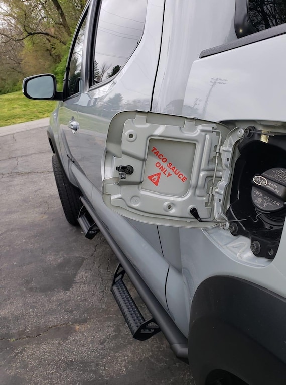 Taco Sauce Only 5 Inch Black Vinyl Decal - Car Window & Laptop Sticker