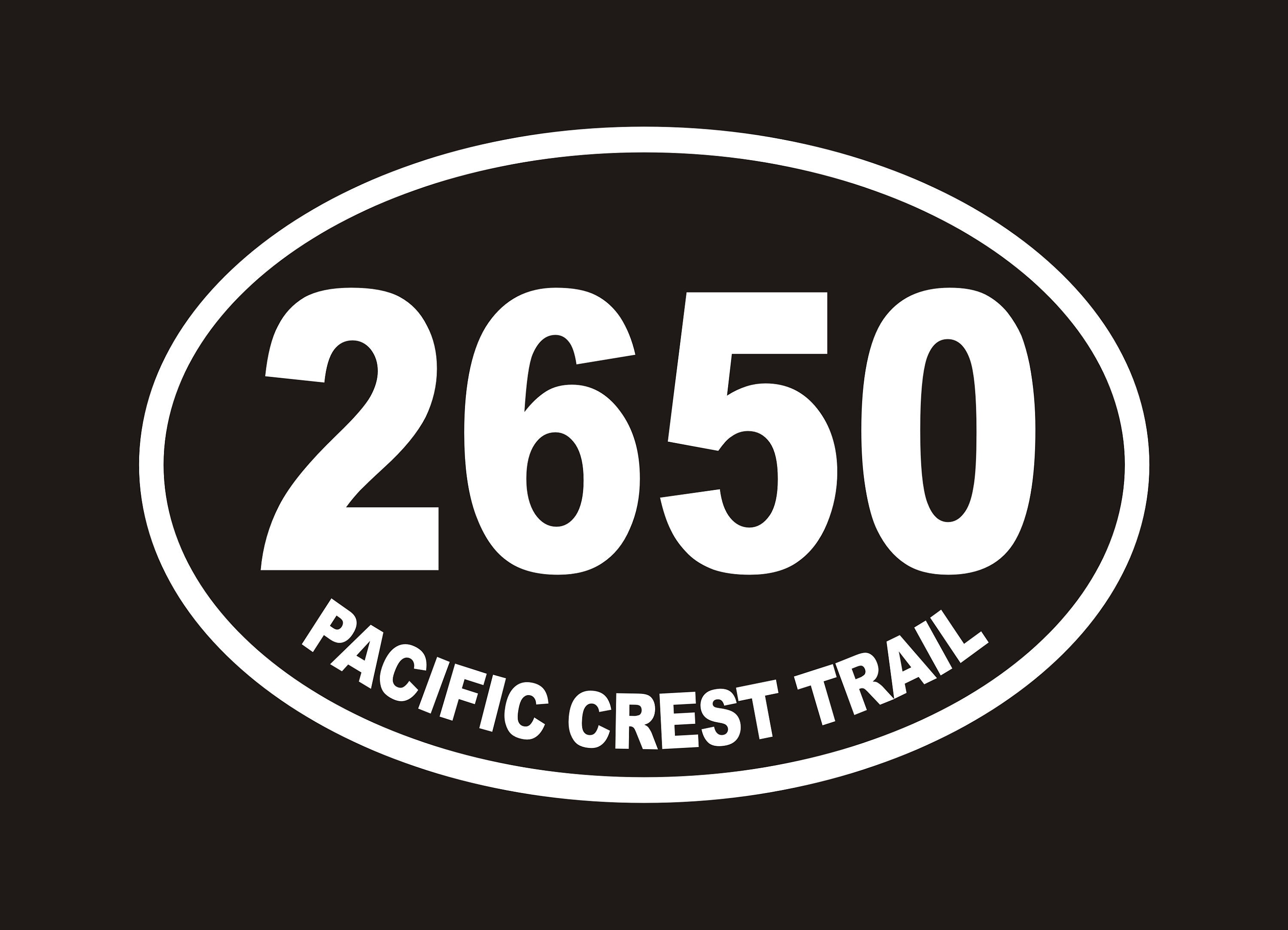 Pacific Crest Trail vinyl decal, 2650 miles PCT decal, PCT sticker