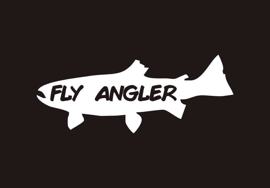 Fly Angler Decal Fly Angler Sticker Fly Fishing Decal Fly - Etsy
