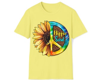 Hippie Soul Unisex Softstyle T-Shirt, Hippie Soul, t-shirt Hippie, camicia Hippie, camicia Hippie Soul