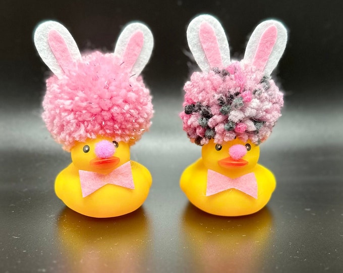 2 custom ducks, get ducked, got ducked, rubber ducks, duck it, cruise ducks, easter, bunnies, set of 2