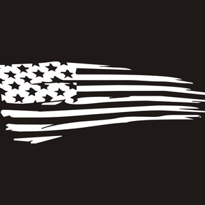 American Flag Vinyl Decal, Tattered Flag Decal, Ragged American Flag ...