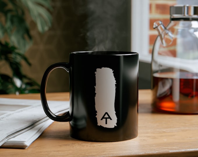 Appalachian Trail white blaze 11oz Black Mug, hiker coffee mug, white blaze coffee mug, hiker gift ideas