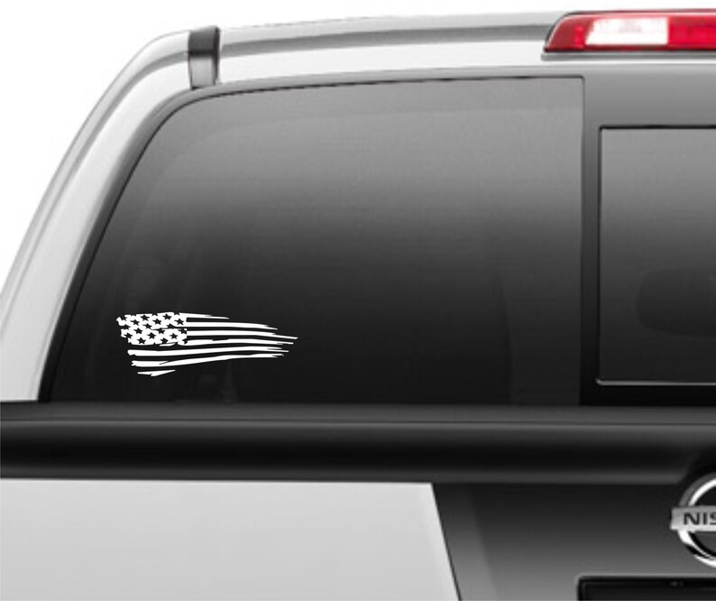 Download American flag vinyl decal tattered flag decal ragged | Etsy