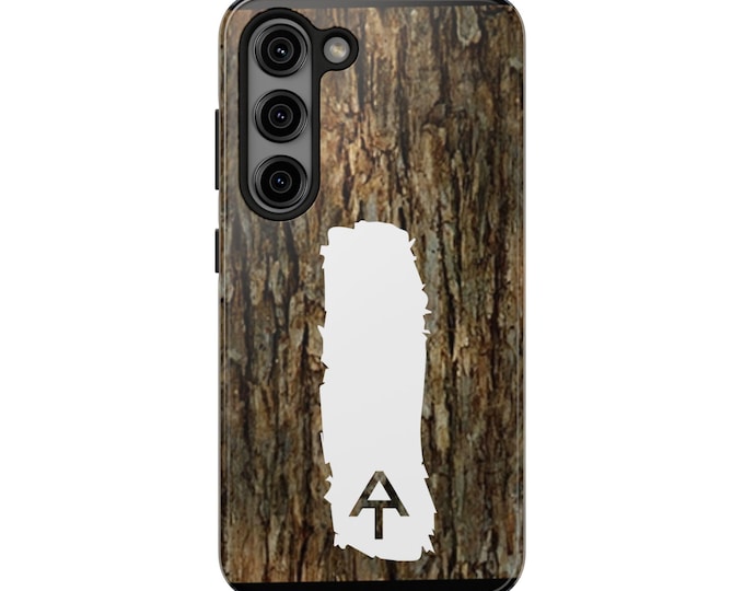 Appalachian Trail Tough Phone Cases, Woodgrain phone case, White blaze AT phone case, hiker phone case