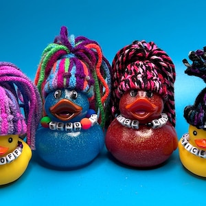 Ducks with necklaces, ducks, rubber ducks,