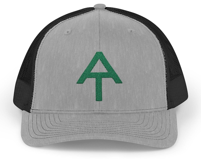 Embroidered Appalachian Trail green logo Snapback Trucker Cap, Trendy Hat for Outdoors, Gift for Hikers, hiker Gift, Appalachian Trail hat