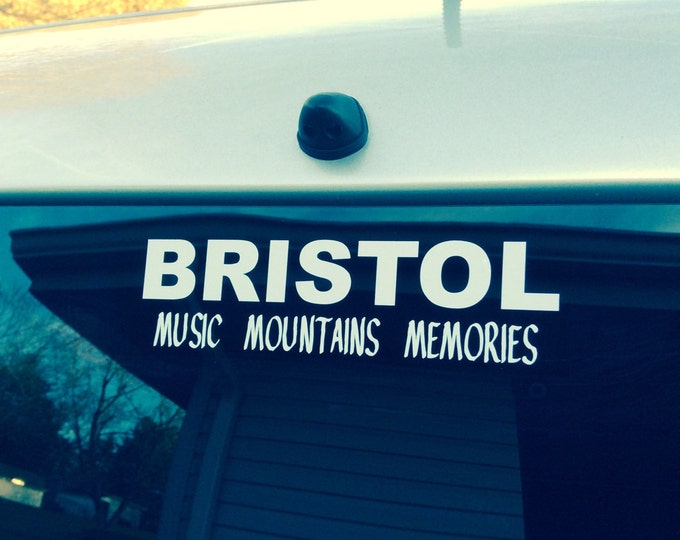 Bristol Va decal, bristol Tn decal, bristol va/tn decal, bristol va/tn sticker, music mountains memories decal, bristol music decal