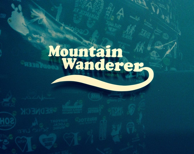 Mountain wanderer decal, hiker decal, appalachian trail decal, AT sticker, backpacker decal, hiker sticker, at sticker, Free Shipping!!