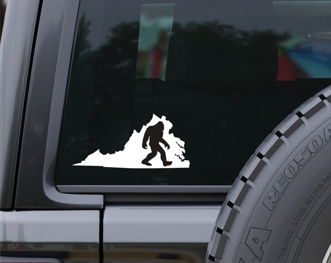 Bigfoot Sasquatch Virginia vinyl decal, Virginia Bigfoot sticker, Woodbooger vinyl sticker