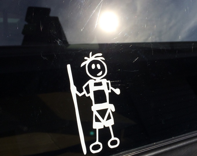 Popular "Hiker" stick figure vinyl decal, Hiker Sticker, Vinyl Backpacker Decal, Hiker Trash Decal, Stick Hiker Decal, Stick Figure Hiker