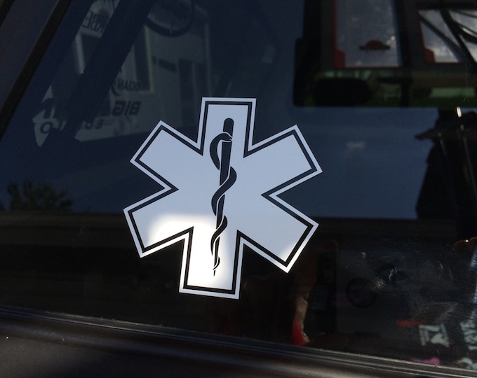 EMT logo vinyl decal, Emergency Medical Technician decal, EMT First Responder logo sticker, Rescue personnel decal, EMT car truck sticker