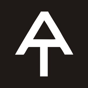 May include: White stylised letter A with a T underneath, forming a symbol that resembles a mountain peak.