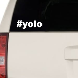 Yolo decal, you only live once decal, yolo sticker, hashtag yolo sticker, yolo vinyl decal, you only live once, yolo vinyl sticker, yolo