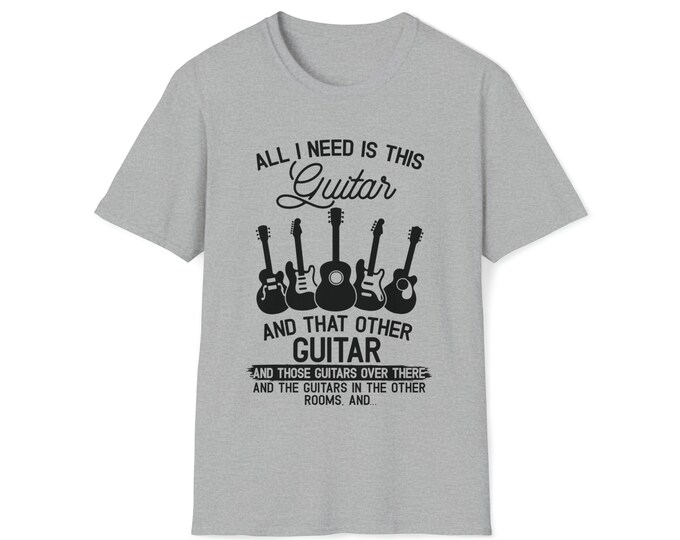 Guitar Unisex Softstyle T-Shirt, guitar t-shirt, guitarist t-shirt, guitarist shirt, guitarist gift idea