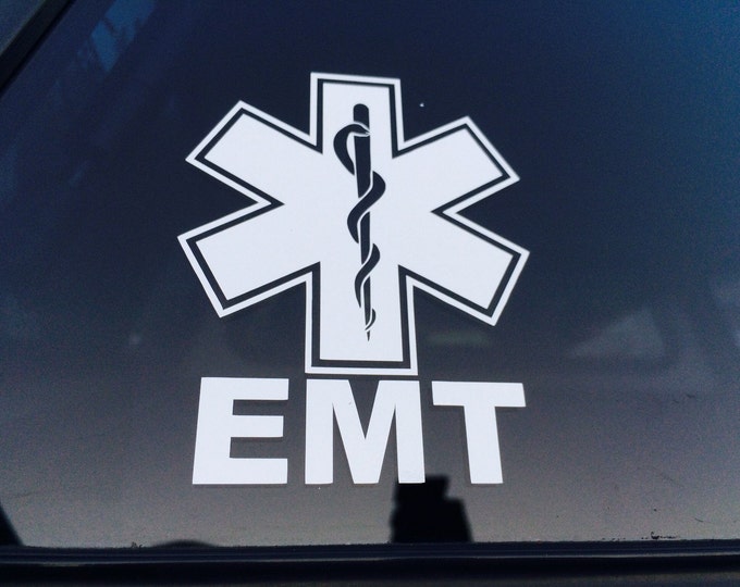 EMT Vinyl Decal, EMT Sticker, Emergency Medical Technician Decal, First Responder Decal, Medical Sticker, Medical Decal