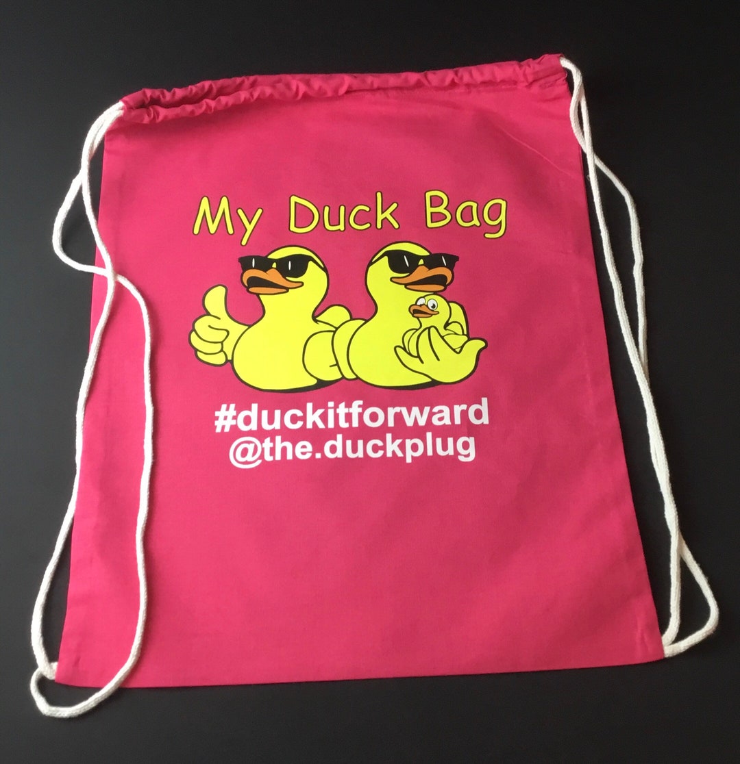 Duck Duck Drawstring Bag, Rubber Duck Bag, 1 Count (Pack Of 1) Beige02