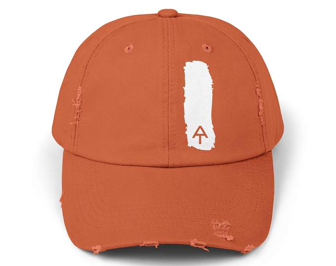Appalachian Trail white blaze Unisex Distressed Cap, white blaze hat, Appalachian Trail hiker cap, Hiker hat, Hiking gear, Thru hike cap
