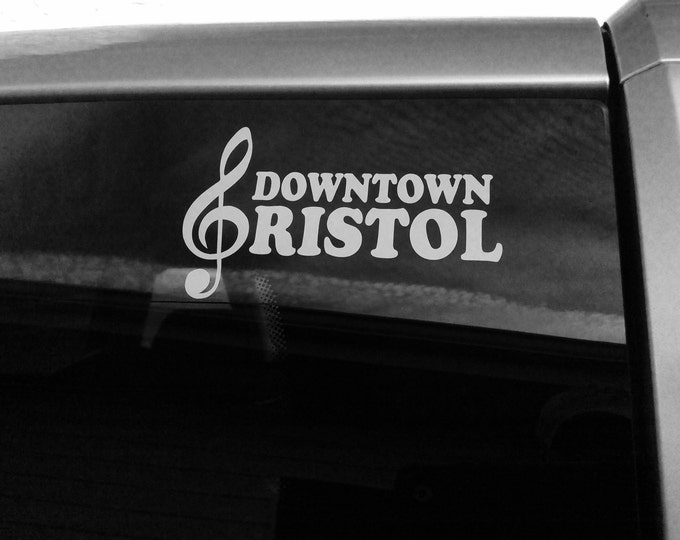 Downtown bristol decal, bristol va/tn decal, bristol va/tn sticker, bristol music decal, bristol music sticker, bristol tn decal, bristol va