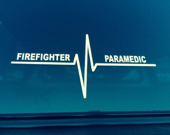 Firefighter Paramedic Vinyl Decal, Emergency Rescue decal, Paramedic sticker, Firefighter Sticker, Firefighter Paramedic Sticker