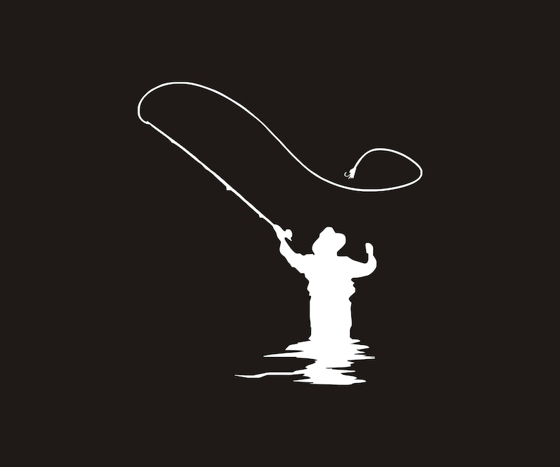 Fly Angler Vinyl Decal Fly Fishing Sticker Fly Fishing Etsy