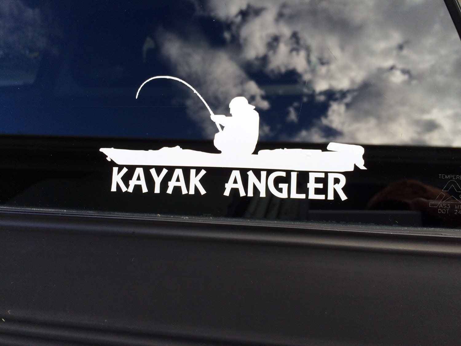 Vinyl Kayak Angler Decal, Kayak Angler Sticker, Kayak Fisherman