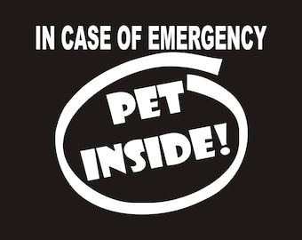Pet emergency decals. in case of emergency save my pets, pet rescue decal, pet rescue sticker, fire emergency pet rescue, pet emergency