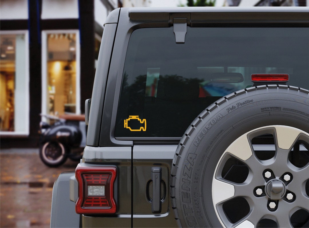 Two (2) Engine Light Stickers, Engine Light Decal, Check Engine, Check ...